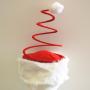 Santa Hat With Coil Spring-Red/White