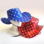 Shiny Star Cowboy Hat- Red/Blue Asst- Adult Size 