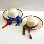Ladies Straw Hat- w/Ribbon- 5 Asst Colored Ribbons