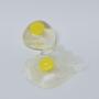 Mini Splat Egg- Clear w/Yellow Yolk- 1.5 Inch Diameter- 2 Doz Dsp Box