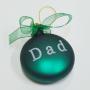 Dad Christmas Ornament- Green- Flat Oval Design- 2 Inch Diameter- Closeout