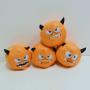 Medium Plush Angry Face Balls- 6 Inch Diameter- Orange w/Printed Faces