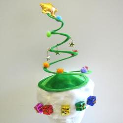 Christmas Tree Coil Hat- W/ Presents/Bulb