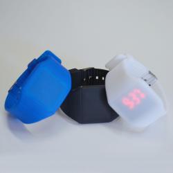 Assorted Color LED Silicone Watch with Touch-To-Display Time Function- Each in a Gift Box