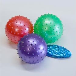 Inflatable Knobby Ball- 5 Inch- 35 Gram- Poly Bagged w/UPC Code- Red, Green, Blue and Purple Asst