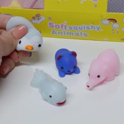Colorful Mini Mochi Animals- 3 Inch- 16 Piece Display Box- 16 Styles