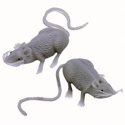 Grey Mouse- 3 Inch w/Tail- Rubberized Plastic- Bulk Packed 6 Doz Bag