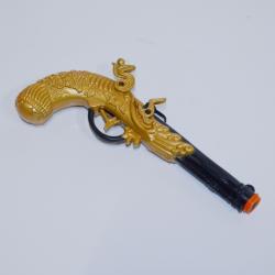 Antique Plastic Pirate Water Gun- Gold Color- 10 Inches