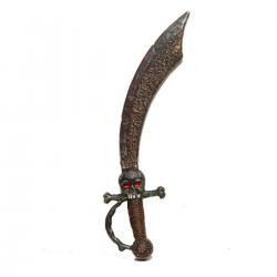 Pirate Sword- Antiqued w/Skull Hilt- 18 Inch- Poly Bag w/Header