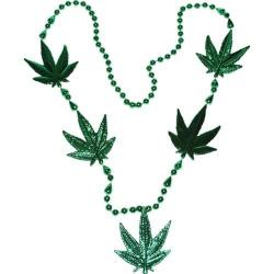 Marijuana Bead Necklace- 42 Inch- Each on Header Card