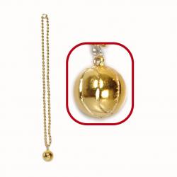 Metallic Gold Beads w/Baskeball Charm- 30 Inches Long w/7mm Beads