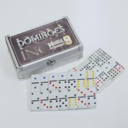 Double 9 Dominoes - 55 Dominoes in Metal Case 