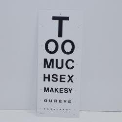 Funny Eye Chart On Heavy Poster Board - 6 Inch X 14 inch