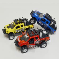 Die Cast Pull-Back 4X4 Off-Road Truck w/Lights and Sound- 5 Inch- 3 Asst Colors
