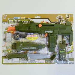 Large Deluxe Military Playset- w/14 Inch Sound Gun, Watch, Knife, Dog Tag and More