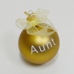 Aunt Christmas Ornament- Round Ball- 2 Inch Diameter- Closeout