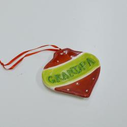 Grandpa Christmas Ornament- Ceramic- 3.5 Inch- Closeout