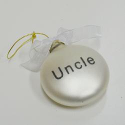 Uncle Christmas Ornament- Flat Oval Design- 2 Inch Diameter- Closeout
