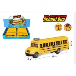 Die Cast School Bus- Pull Back- 5.5 Inch- 12 Piece Display Box