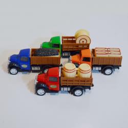 Small Die Cast Farm Trucks- Pull Back- 3 Inch- 1 Doz Dsp Box