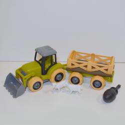 Farm Tractors w/ Trailer- 11 Inches Long- Boxed w/ Display Box