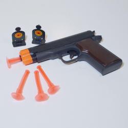 Dart Gun Set- 6 Inch Pistol w/4 Soft Darts and 2 Targets- Blister Carded