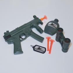 Military Dart Gun Set- 8 Inch Pistol w/Soft Darts and Accessories- Blister Carded