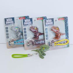 Wild Dinosaurs Keychain w/Moving Head and Legs- Blister Carded- Asst Styles
