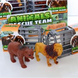 Wild Animals in Cage- 5.5 Inch- Assorted