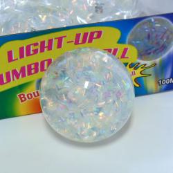 Jumbo Light Up Ice Ball- 4 Inch- Water Filled- 6 Pc Dsp Box- 3 Asst Colors