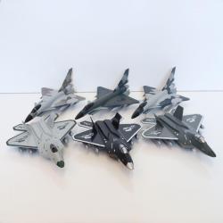 Large Die Cast Military Jets- 7.5 Inch- Pull Back- 6 Piece Display