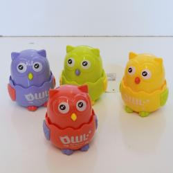 Push-and-Go Owl- 3 Inch- 4 Assorted Colors- 16 Piece Display Box