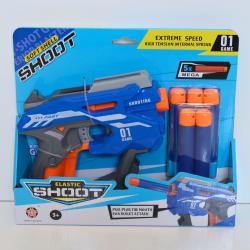 Large Foam Dart Gun Set- 8 Inch Dart Gun w/5 Oversized Darts