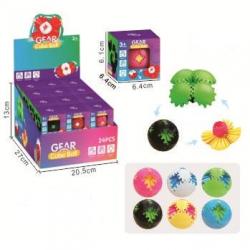 Plastic Gear Ball Fidget Toy- Individually Boxed- Asst Colors