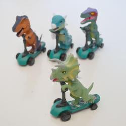 Pull Back Scooter w/Dinosaur- 4 Inches Tall- Asst Designs- 1 Doz Dsp Box