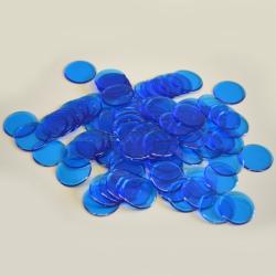 Blue   Plastic Chips- 100 Count Bag