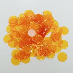 Orange Plastic Chips- 100 Count Bag