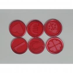 Red Magnetic Chips w/ Embossed Lucky Charm Designs- 100 Count Bag