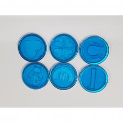 Blue Magnetic Chips w/ Embossed Lucky Charm Designs- 100 Count Bag