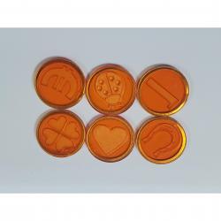 Orange Magnetic Chips w/ Embossed Lucky Charm Designs- 100 Count Bag