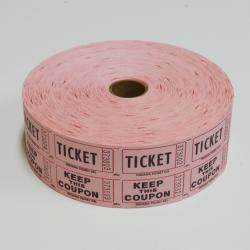 Pink Roll Tickets- Double Coupon 2000 Double Tickets Per Roll