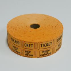 Orange Roll Tickets- Double Coupon 2000 Double Tickets Per Roll