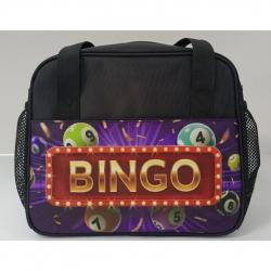 Zippered Bingo Kit w/ Bingo Marquee Graphic- Plus 2 Velcro Pockets and 2 Dabber Pockets