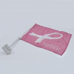 Deluxe Breast Cancer Awareness Car Flag- Double Sided- Premium Material 