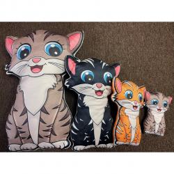 Large Plush Kitty Cat- 13.5 Inch- 3 Assorted