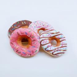 Medium Plush Doughnut- 8 Inch Diameter- Assorted Colors