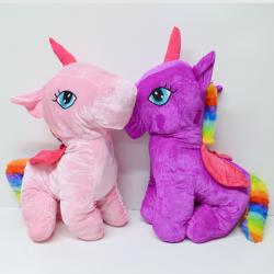 Extra Large Plush Unicorn w/Rainbow Accents- 24 Inch- Pink and Purple Assorted
