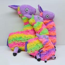 Extra Large Plush Llama- 27 Inch- Striped Bright Colors- 2 Asst