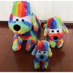 Medium Plush Rainbow Dog- Poodle- 12 Inch