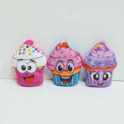 Mini Plush Cupcake- 5 Inch- 3 Asst Colors